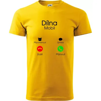 Pánské tričko Dílna volá - Triko extra velké (5-8XL) - 6XL ( Žlutá )