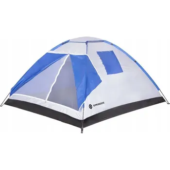 Stan Kempingový Stan Springgos PT008 pro 4 osoby, bílý a modrý