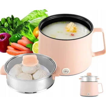 Hrnec ELEKTRICKÝ HRNEC S PAŘÁKEM 1.7L HOT POT PŘENOSNÝ DVOUVRSTVÝ 600W