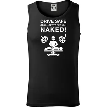 Pánské termoprádlo Jezdi bezpečně nebo tě uvidím nahého (Hana-creative) - Tílko pánské Core - L ( Černá )