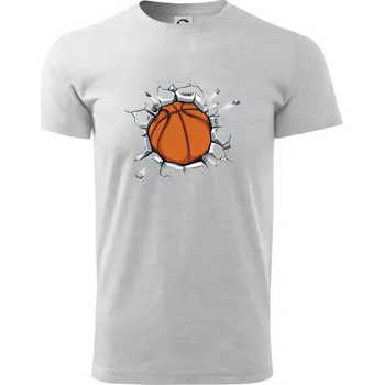 Pánské tričko Basketbal míč v triku - Triko extra velké (5-8XL) - 7XL ( Světlešedý Melír )