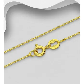 Řetízek Řetízek ze stříbra , pozlacený 18kt žlutým zlatem o síle 0,5 mikronu, šířka 0,5 mm, vyrobeno v Itálii