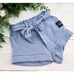 Kulišárny Dívčí šortky s mašlí mušelín POWDER BLUE VELIKOST: 68