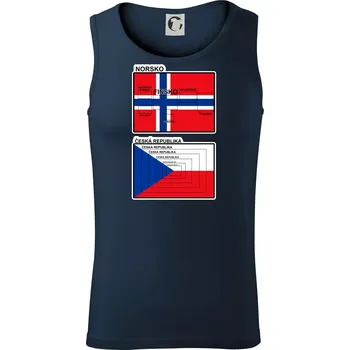 Norská a česká vlajka - Tílko pánské Core - L ( Námořní modrá (velmi tmavá - téměř černá) )