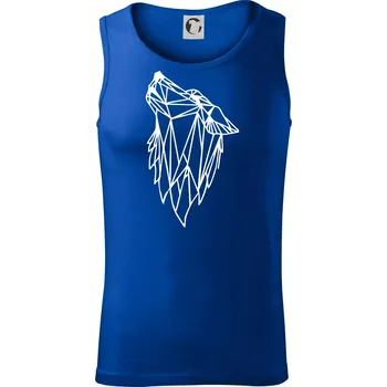 Geometrie - vlk - vyjící - Tílko pánské Core - M ( Královská modrá )