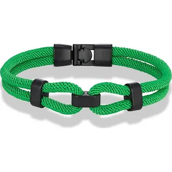 Náramek Námořnický uzlový náramek pro muže | pánský náramek, stylový doplněk - Skleněná zelená , 19 cm