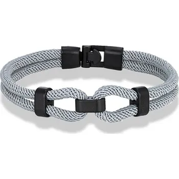Náramek Námořnický uzlový náramek pro muže | pánský náramek, stylový doplněk - Šedá , 23 cm