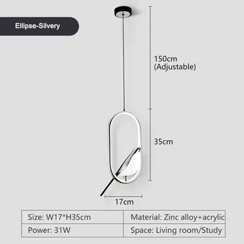 Lustr LED s rotujícím designem | závěsné světlo - Stříbro , Neutrální světlo