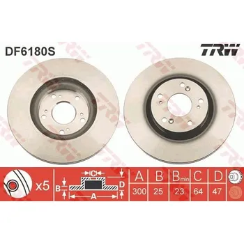 Brzdový kotouč Brzdový kotouč LUCAS DF6180S