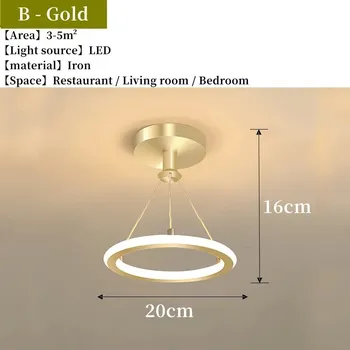 Nordic kreativní LED Lustr | Dekorativní osvětlení - Zlato