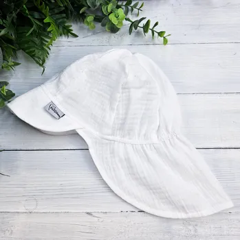 Čepice Kulišárny Mušelínová kšiltovka SNOW Varianta: S ochranou krku, Obvod hlavy: 52-53