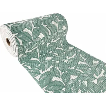 Rohožka Protiskluzová koupelnová rohožka kobereček na podlahu bílo-zelená 65x400 cm