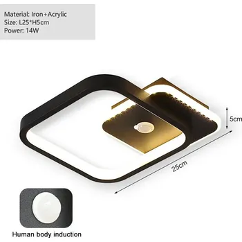 Stropní lampy s PIR senzorem | Osvětlení - Černá 14W , Studená bílá