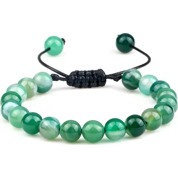 Náramek Tygří oko ručně pletený náramek energie | náramek, šperky - 8mm zelený achát