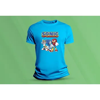 Chlapecké tričko Dětské bavlněné tričko Sonic 1 velikost 104 Azurová