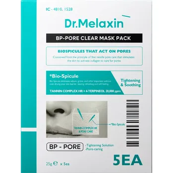 Pleťová maska Dr.Melaxin - BP Pore Clear Mask Pack - Sada čisticích masek v plátýnku - 5x25g