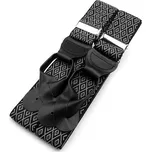 Šle na knoflíky šíře 3,5 cm - černé-bílé