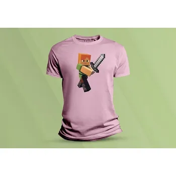 Chlapecké oblečení Dětské bavlněné tričko Alex Minecraft. Růžová velikost 104