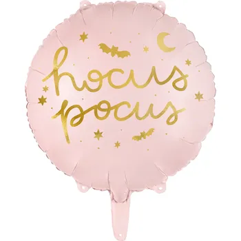 Balónek Růžový fóliový balónek Hocus Pocus 45 cm se zlatým potiskem