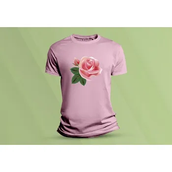 Dětské bavlněné tričko Růže 2. Růžová velikost 104 (3-4 roky)