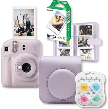 Analogový fotoaparát instax™ Instax Mini 12 Start Set Purple + 5ks Mini Photo Frame Pastel Mix barev