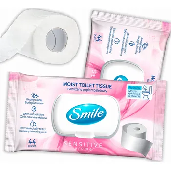 Toaletní papír VLHČENÝ TOALETNÍ PAPÍR SMILE TOP FLIP JEMNÝ HYPOALERGENNÍ 44 ks