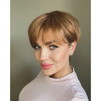 Paruka Zlatá pixie paruka z pravých a umělých vlasů Elodie