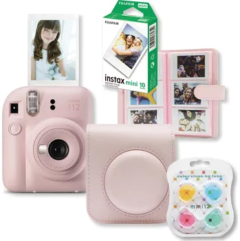 Analogový fotoaparát Fujifilm Instax Mini 12 Start Set Pink + 5ks Mini Photo Frame Pastel Mix barev