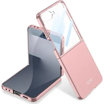 Pouzdro na mobilní telefon GKK 115562 GKK Plastový kryt se sklem pro vnější displej Samsung Galaxy Z Flip7 5G růžový