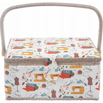 Úložný box Nitovačka KUFŘÍK příborová nádoba kontejner organizér nití příslušenství pro šití