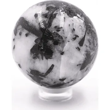 Milujeme Kameny Křišťál s turmalínem - koule - tromlovaný kámen KTP44 540007