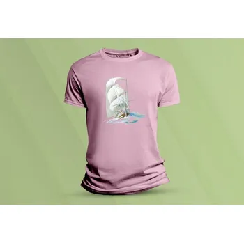 Dětské bavlněné tričko Plachetnice 2. Růžová velikost 104 (3-4 roky)