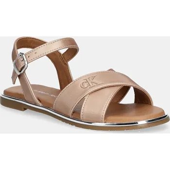 Dívčí sandály Dětské sandály Calvin Klein Jeans béžová barva, V3A2-82042 V3A2.82042.30.34 08X, EUR 30