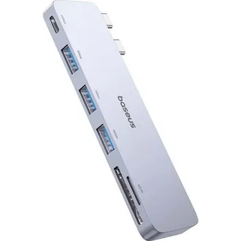 Dokovací stanice 6v1 Baseus Ultra Joy 1xUSB-C, 3xUSB, SD/microSD slot šedá