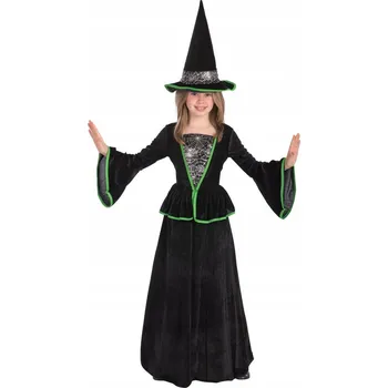 Karnevalový kostým Kostým čarodějnice zeleno - černá 126 cm