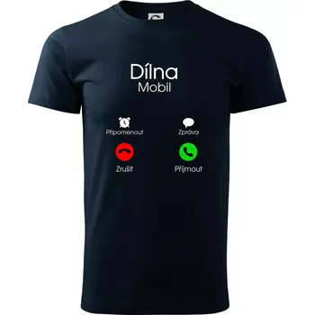 Pánské tričko Dílna volá - Triko extra velké (5-8XL) - 8XL ( Námořní modrá (velmi tmavá - téměř černá) )