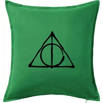 Polštář Harry - symbol relikvie - Polštář 50x50 - 50x50 - Pouze potah ( Středně zelená )