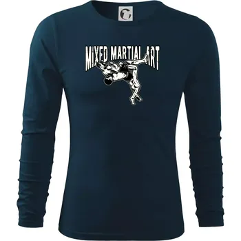 Pánské oblečení MMA v boji - Triko s dlouhým rukávem FIT-T long sleeve - S ( Námořní modrá (velmi tmavá - téměř černá) )