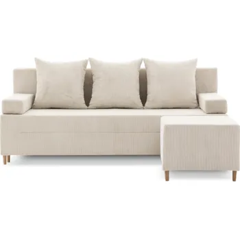 Pohovka Rozkládací třímístná pohovka FIREZE + podnožka FIREZE béžová