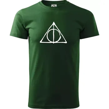 Pánské tričko Harry - symbol relikvie - Triko extra velké (5-8XL) - 6XL ( Lahvově zelená )