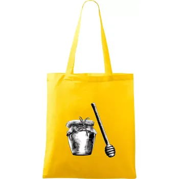 Med ve sklenici - Taška bavlněná - 42 x 38 cm ( Žlutá )