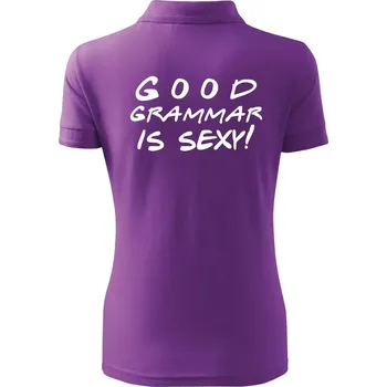 Good grammar is sexy - Polokošile dámská Pique Polo - 3XL ( Fialová )