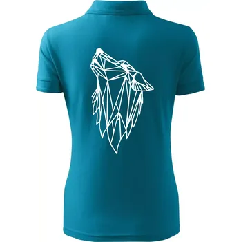 Geometrie - vlk - vyjící - Polokošile dámská Pique Polo - M ( Tmavý tyrkys )