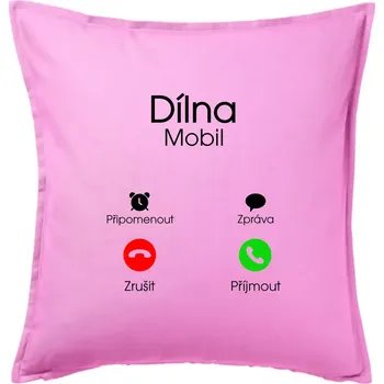 Polštář Dílna volá - Polštář 50x50 - 50x50 - Pouze potah ( Růžová )