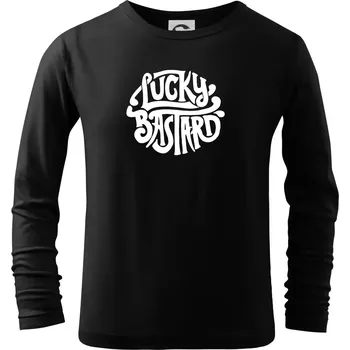Chlapecké tričko Lucky Bastard - Triko dětské Long Sleeve - 146 cm/10 let ( Černá )