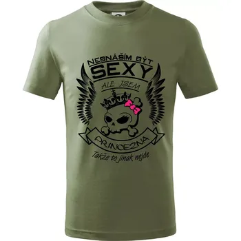 Chlapecké tričko Nesnáším být sexy - princezna - Tričko dětské bavlněné - 134 cm/8 let ( Khaki )