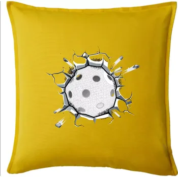 Polštář Florbal míč v triku - Polštář 50x50 - 50x50 - Pouze potah ( Žlutá )