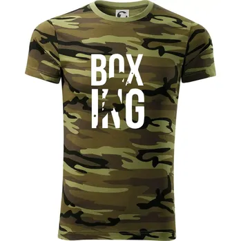 Pánská móda Nápis Boxing - Army CAMOUFLAGE - L ( Zelený maskáč )