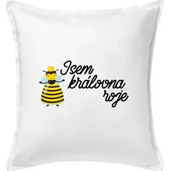 Polštář Jsem královna roje - Polštář 50x50 - 50x50 - Včetně výplně ( Bílá )