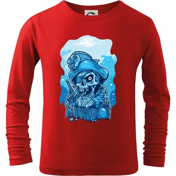 Chlapecké tričko Starý mořský vlk - Triko dětské Long Sleeve - 122 cm/6 let ( Červená )